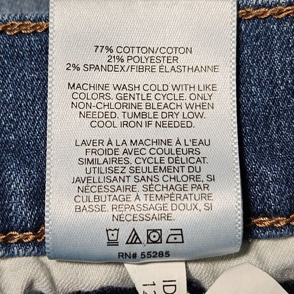 Express Ankle Legging Mid Rise Jeans Womens Size 6 Medium Wash Distressed Denim - Picture 8 of 8